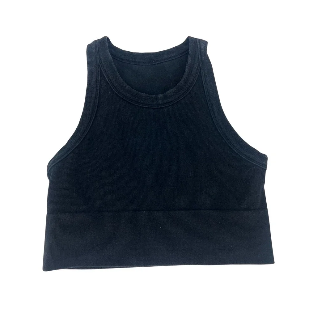 ALO Yoga Seamless Delight High Neck Bra 3-Piece Lot Black Gray Estimated M